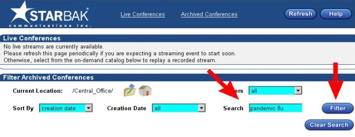 the search box is the third input box; the button called filter is at the right-hand edge of the page